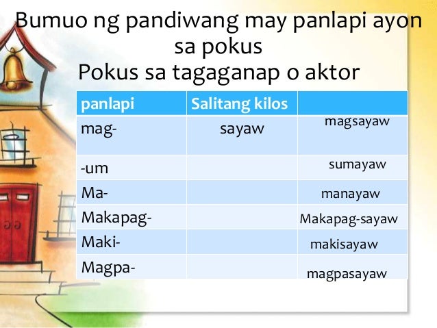 Bumuo Ng Isang Pangungusap Sa Bawat Pokus Ng Pandiwa Tinalakay | sibawate