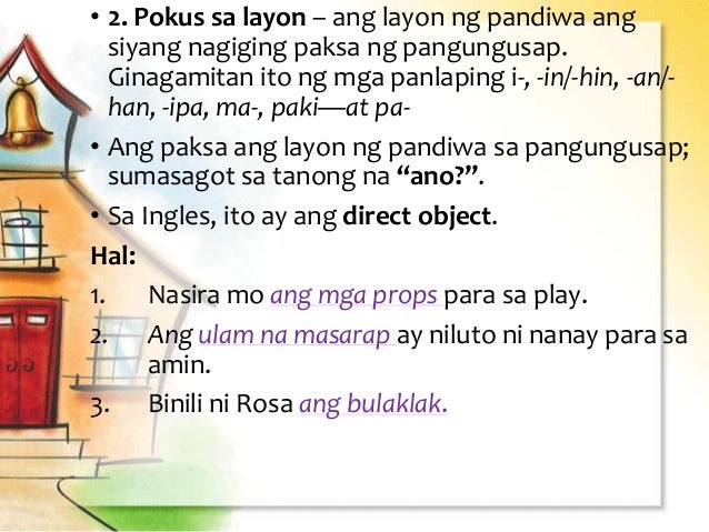 Halimbawa Ng Pokus Sa Layon – Halimbawa