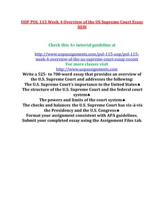 Writing 115 POL 115 Entire Course NEW | DOCX