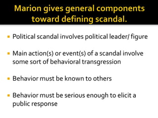 Pol 375 Defining Scandal and Corruption