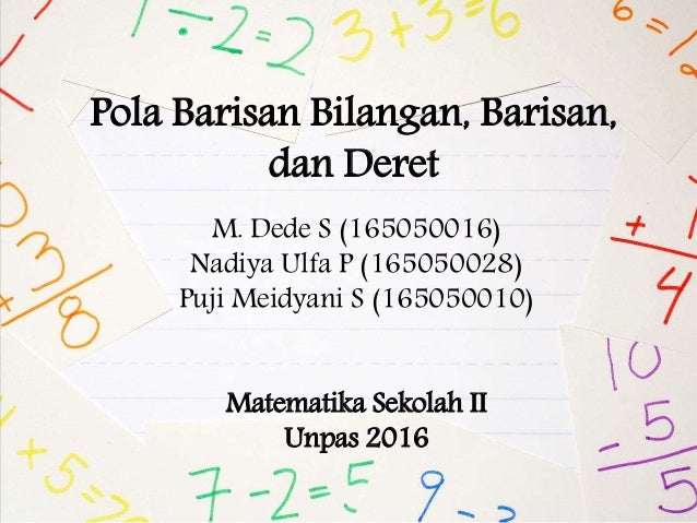 Pola Barisan Bilangan Barisan Dan Deret