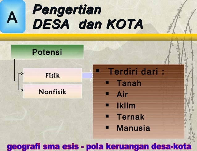 Pola keruangan desa kota