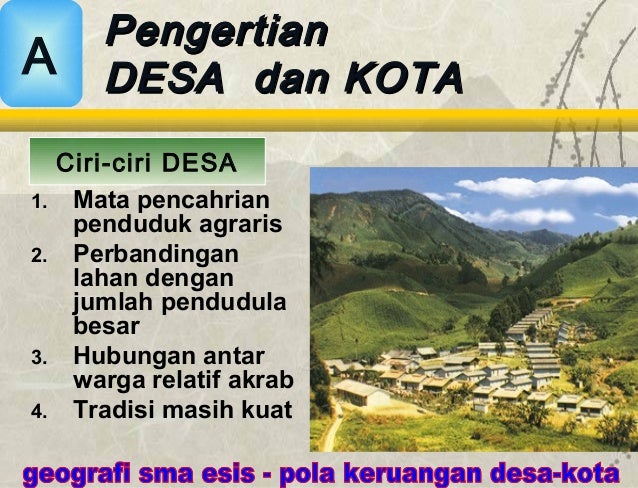 Pola keruangan desa kota