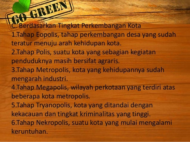 Pola Keruangan Kota Geografi Kelas Xii