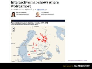 Traffic map of Helsinki http://www.hs.fi/kotimaa/HSfin+ruuhkakartta+n%C3%A4ytt%C3%A4%C3%A4+liikenteen+pullonkaulat/a130561...
