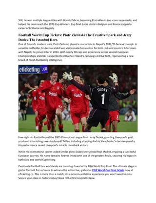 Poland FIFA World Cup Tickets 15 Greatest Poland Players in Football ...