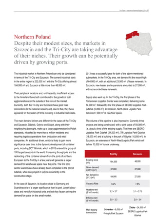 18 On Point • Industrial Market Report 2014

Kraków
A local market staying in the shade of Upper
Silesia. Low tenant and d...