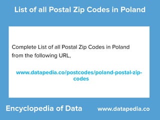 Poland Postal Zip Codes Lookup