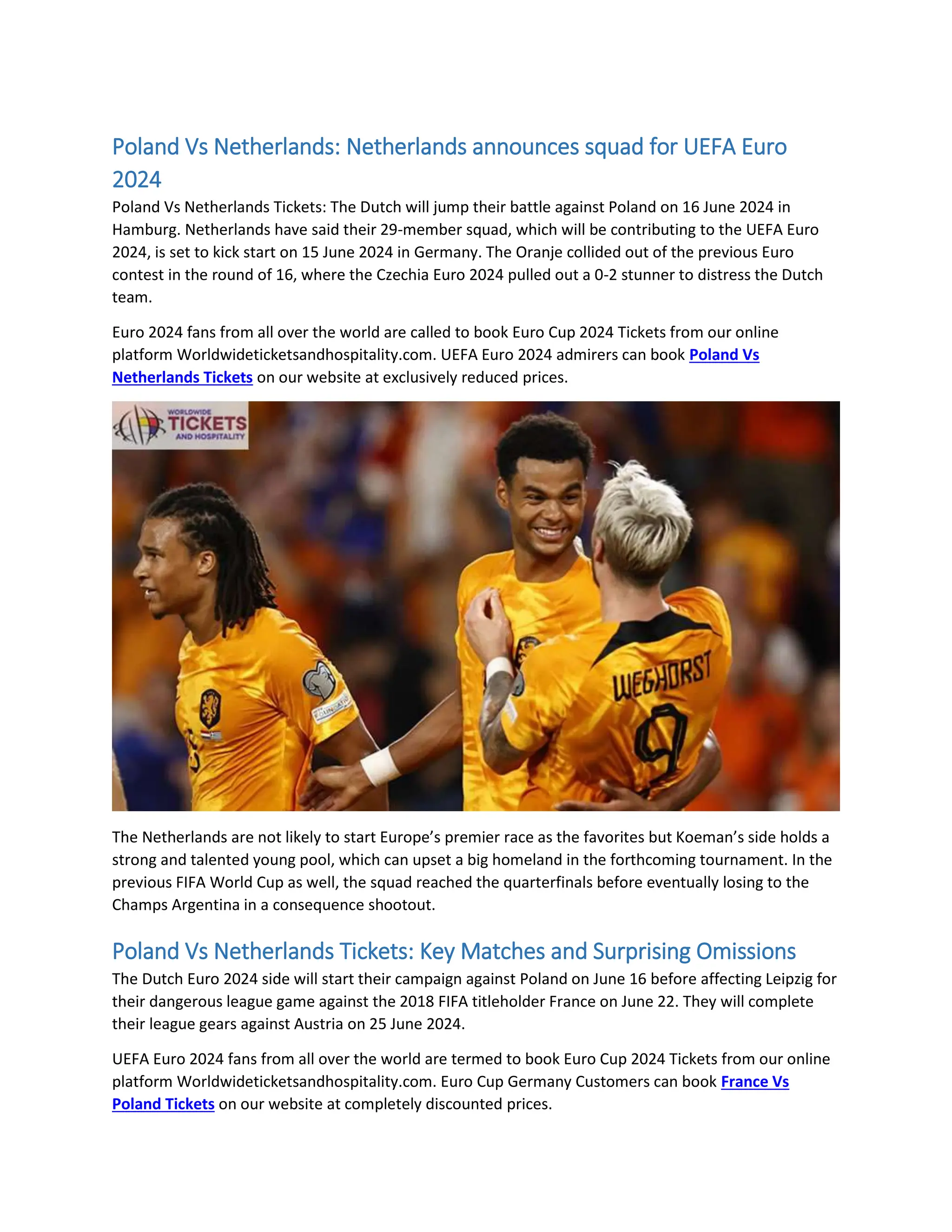 Poland Vs Netherlands Netherlands announce squad for UEFA Euro 2024.docx