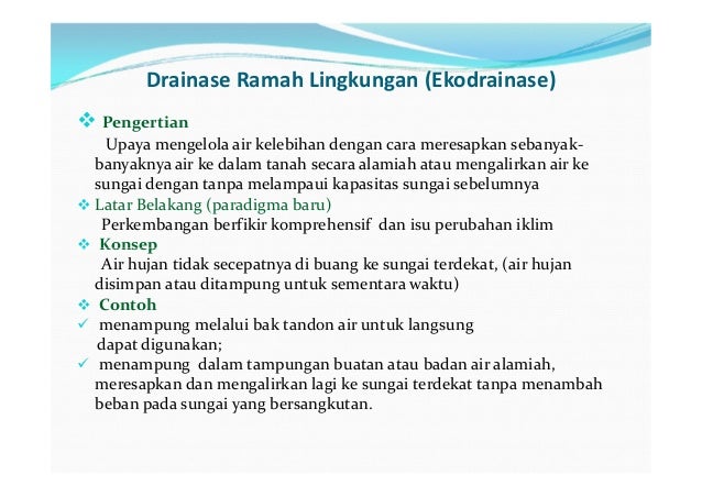 Pola Penanganan Drainase Perkotaan