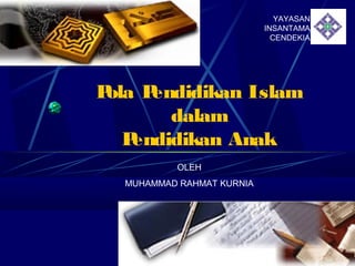 Pola Pendidikan Islam
dalam
Pendidikan Anak
YAYASAN
INSANTAMA
CENDEKIA
OLEH
MUHAMMAD RAHMAT KURNIA
 