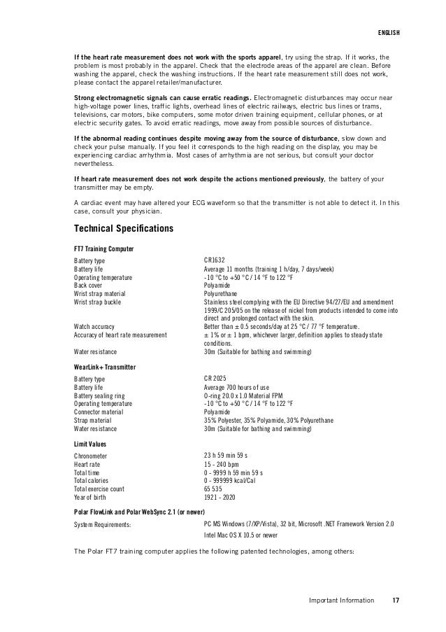 Polar FT7 manual pdf online