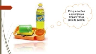 Por que sabões
e detergentes
limpam vários
tipos de sujeira?
 