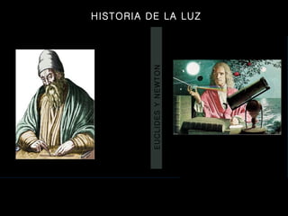 HISTORIA DE LA LUZ HJFHDSJFHFDSHF EUCLIDES Y NEWTON 