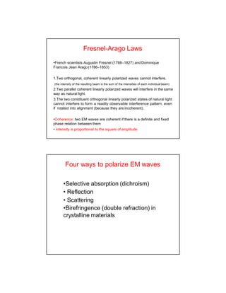 basics polarization ppt of light lecture | PPTX