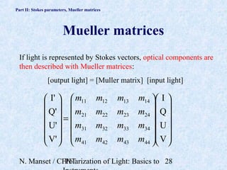 Polarization Matrix Polarization light introduction | PPT