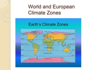 World and European
Climate Zones
 