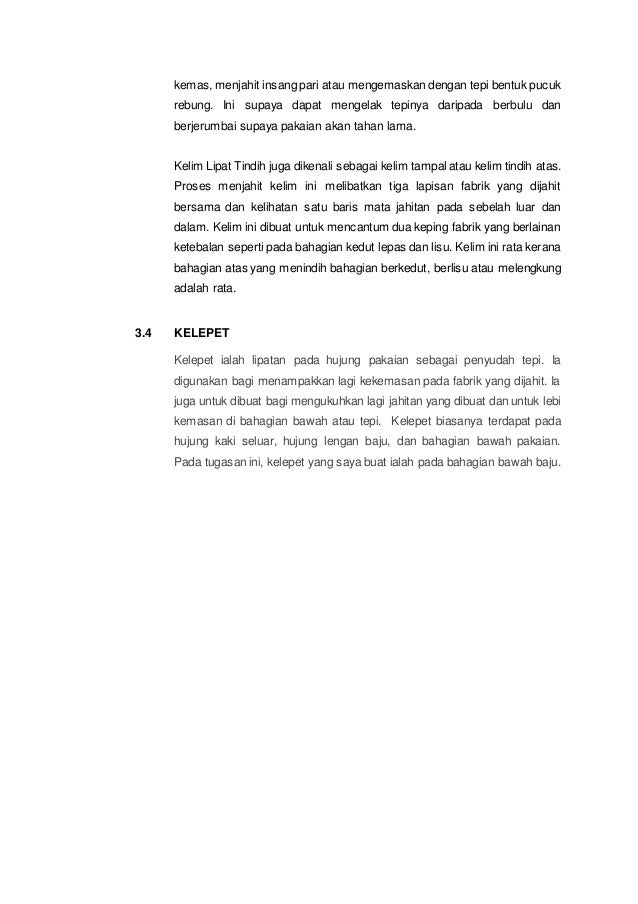 Rekod Kerja Jahitan