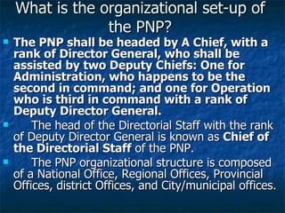 Polce organization and administration (presented by Crmnlgst. Dominic ...
