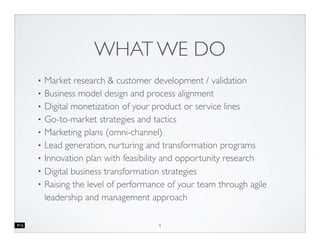 TIME OF DIGITAL DARWINISM
4
• Technologies are changing consumer
behaviors and expectations, forcing more
and more companies to adapt
• Business decision-makers face a paradox:
technologies are part of the problem and part
of the solution
• Decision-makers focus their adaptation on
technologies, while the phenomenon is more
complex
 