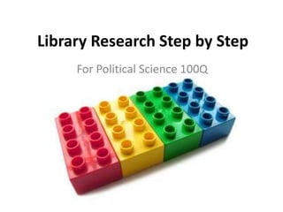 Library Research Step by Step
For Political Science 100Q

 