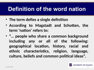 Topic Nation lecture topic on nation state and nation state | PPTX