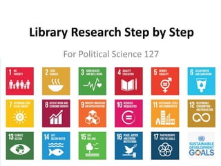 Library Research Step by Step
For Political Science 127
 