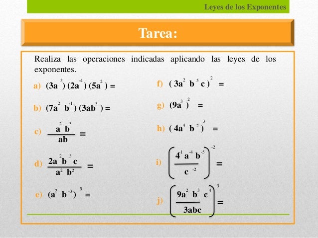 Leyes de los exponentes