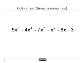 Polinomios (Suma de monomios)
38745 2345
 xxxxx
 
