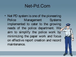 Police Management System | PPT | Technology & Computing