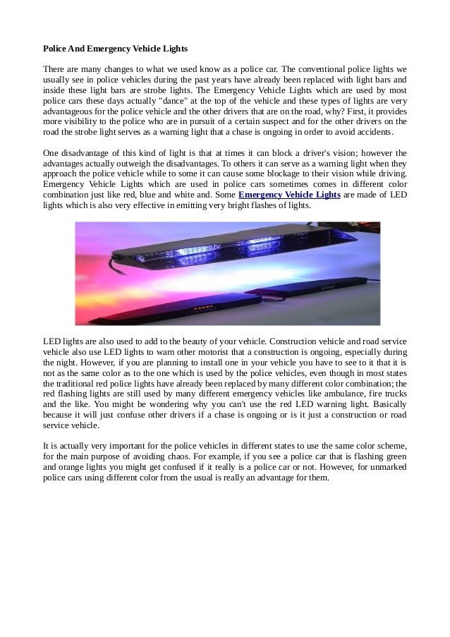 Police and emergency vehicle lights