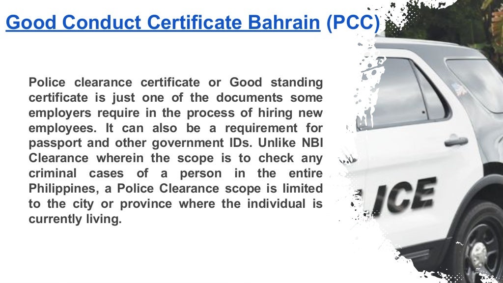 Police Clearance Certificate For Bahrain!