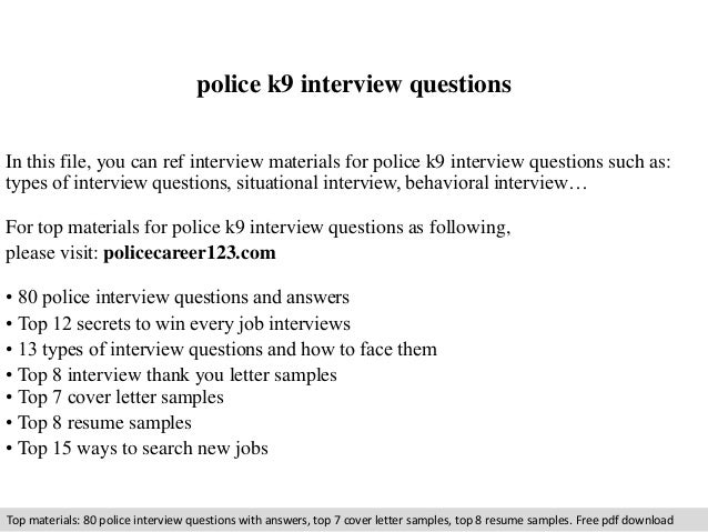 police k9 interview questions cover letter for dog handler no experience