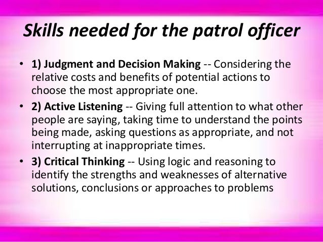 police patrol police officer skills