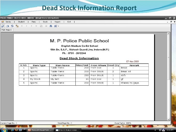 Dead Stock Register Software