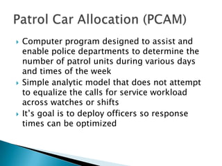 Police resource allocation and deployment power point 2012 fdu