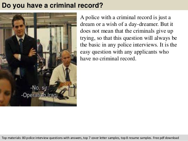 Police scenario interview questions