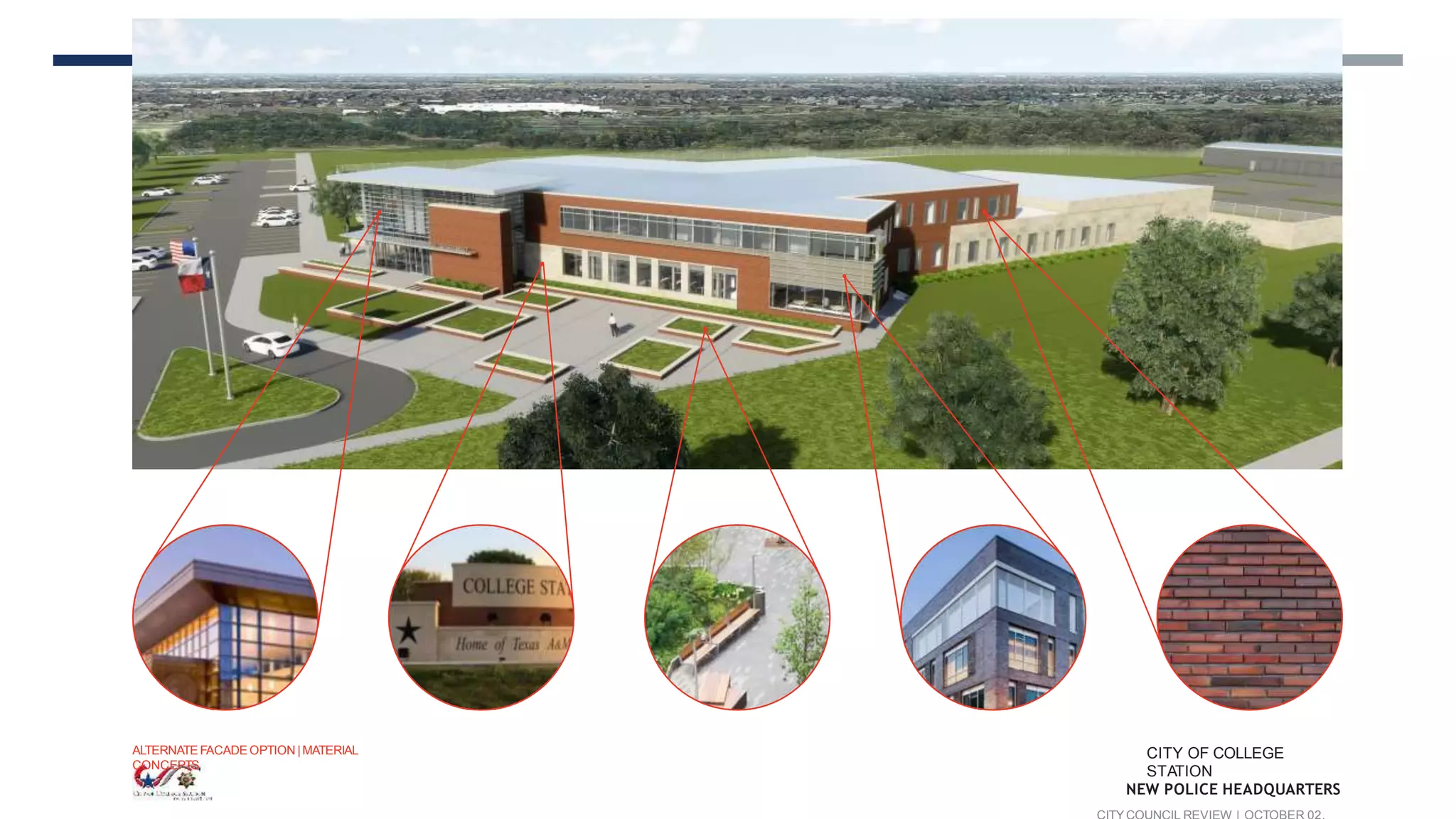 ALTERNATE FACADE OPTION |MATERIAL
CONCEPTS
CITY OF COLLEGE
STATION
NEW POLICE HEADQUARTERS
 