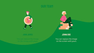 OURTEAM
JOHNJAMES
You can replace the image
on the screen with yours
Jennadoe
You can replace the image
on the screen with yours
 