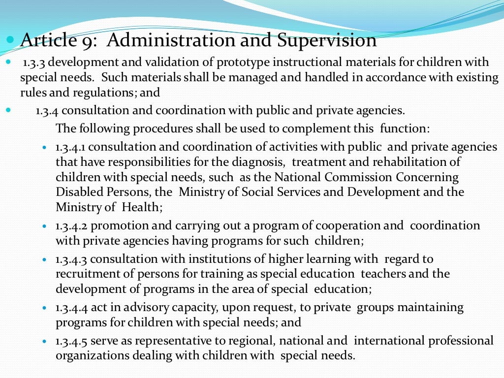 Policies and Guidelines of Special Education in the Philippines