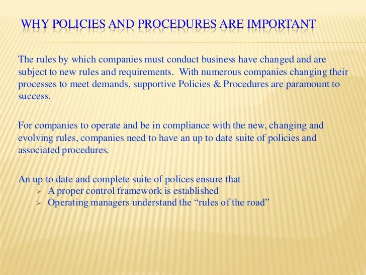 Policies And Procedures