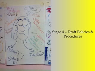 Stage 4 – Draft Policies &
       Procedures
 