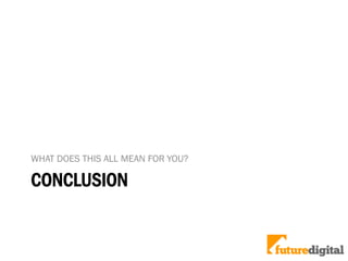 CONCLUSION
WHAT DOES THIS ALL MEAN FOR YOU?
 
