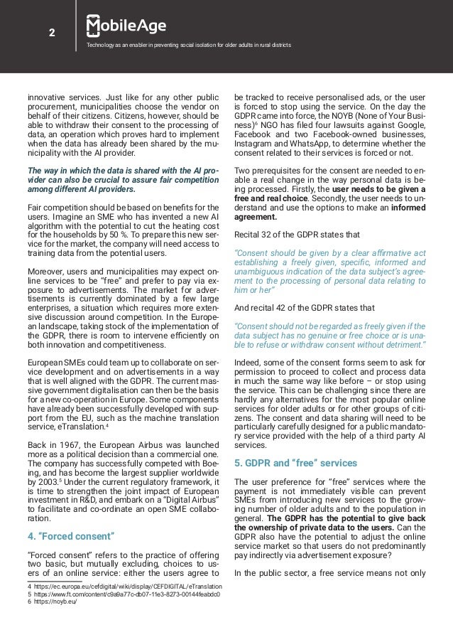 Policy Brief Can The Gdpr Help Smes Innovate For Older Adults In Eu Policy Brief Can The Gdpr Help Smes Innovate For Older Adults In Eu