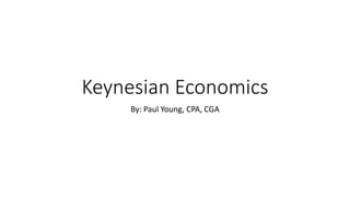 Keynesian Economics
By: Paul Young, CPA, CGA
 