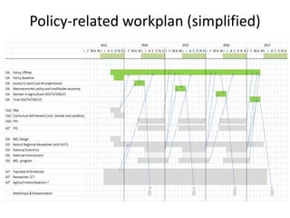 Policy-related workplan (simplified)
 
