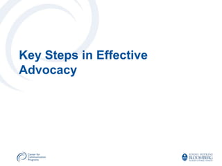 Key Steps in Effective
Advocacy
 