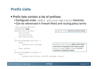 Policy and firewall_filters | PDF