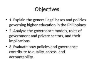 Policy and Governance in higher education in the Philippines | PPTX