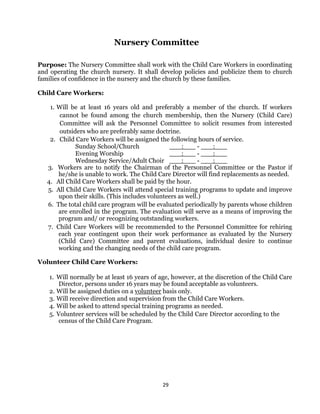 Policy and procedure manual church sample | PDF